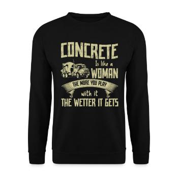 Concrete Is Like A Woman Betonbauer - Unisex Pullover - Schwarz - Vorne - Alina (178cm) & Michal (187cm)