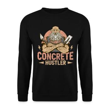 Concrete Hustler Concrete Builders - Unisex Sweatshirt - black - Front - Alina (178cm) & Michal (187cm)