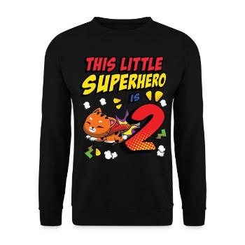 This little superhero is 2 cat owners 2. - Unisex Sweatshirt - black - Front - Alina (178cm) & Michal (187cm)