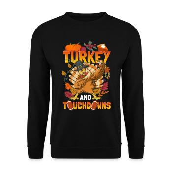Thanksgiving et football - Dabbing Turkey - Sweat-shirt Unisexe - noir - Devant - Alina (178cm) & Michal (187cm)