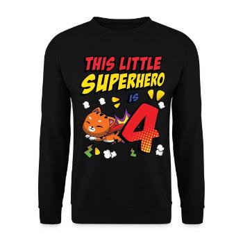 This little superhero is 4 cat owners 4. - Unisex Sweatshirt - black - Front - Alina (178cm) & Michal (187cm)