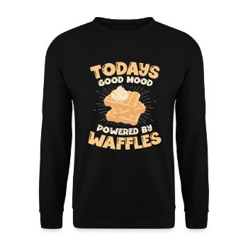 La bonne humeur d’aujourd’hui propulsée par les gaufres Foodie - Sweat-shirt Unisexe - noir - Devant - Alina (178cm) & Michal (187cm)