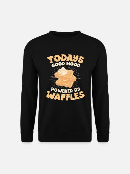 Die Gute Laune Von Heute Powered By Waffles Foodie - Unisex Pullover - Schwarz