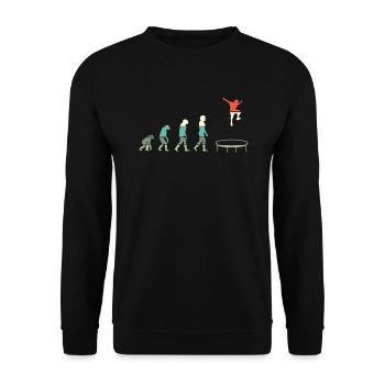 Trampolin Evolution Trampoliner Trampolinist - Unisex Pullover - Schwarz - Vorne - Alina (178cm) & Michal (187cm)