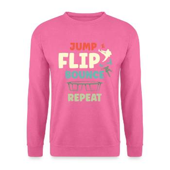 Jump Flip Bounce Repeat Trampolin Trampolin - Unisex Pullover - Pink - Vorne