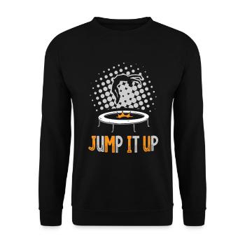 Jump It Up Trampolin Trampolinist Trampolin - Unisex Pullover - Schwarz - Vorne - Alina (178cm) & Michal (187cm)