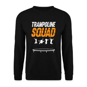 Trampolin Squad Bounce Trampoliner Trampolinist - Unisex Pullover - Schwarz - Vorne - Alina (178cm) & Michal (187cm)