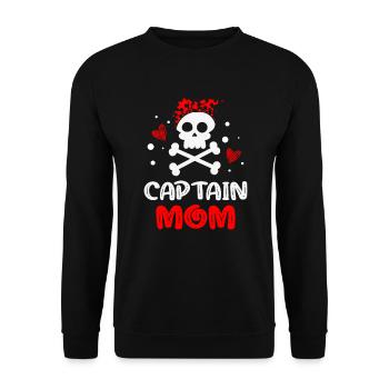 Captain Mom Best Mamar Ever - Unisex Sweatshirt - black - Front - Alina (178cm) & Michal (187cm)