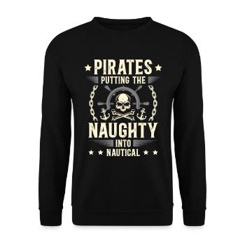 Les pirates amènent le méchant à la navigation - Sweat-shirt Unisexe - noir - Devant - Alina (178cm) & Michal (187cm)