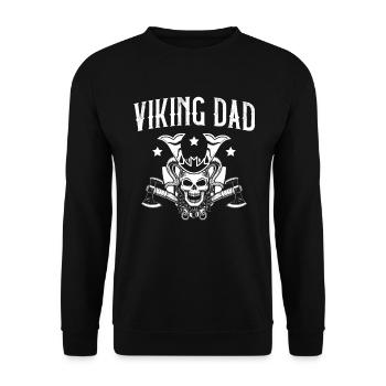 Viking Dad Pagan Scandinavian Berserker - Unisex Sweatshirt - black - Front - Alina (178cm) & Michal (187cm)