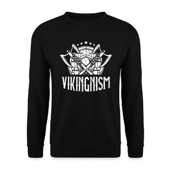 Vikings Scandinavian Pagan Norsemen - Unisex Sweatshirt - black - Front - Alina (178cm) & Michal (187cm)