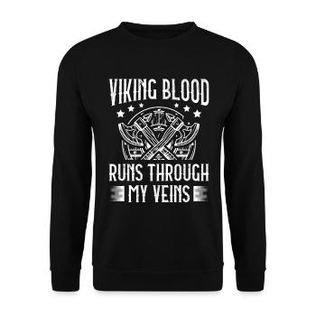 Le sang viking coule dans mes veines, païen - Sweat-shirt Unisexe - noir - Devant - Alina (178cm) & Michal (187cm)