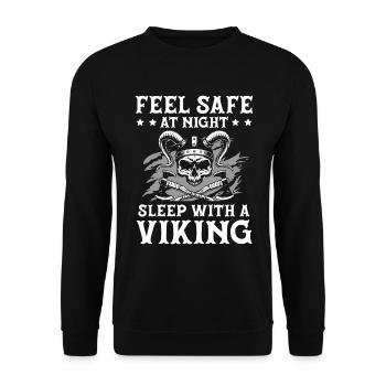 Feel safe at night with a Viking - Unisex Sweatshirt - black - Front - Alina (178cm) & Michal (187cm)