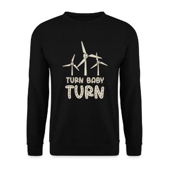 Turn Baby Turn Windmill Whisperer Renewables - Unisex Sweatshirt - black - Front - Alina (178cm) & Michal (187cm)