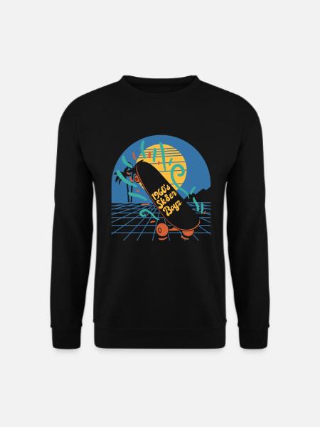Skateboard Retro 60s Board Wheels Surf - Unisex Sweatshirt - black