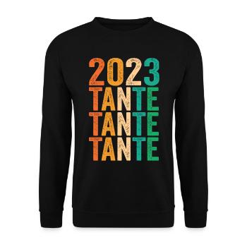 Tante 2023 Schwangerschaft Schwanger Werdende Tant - Unisex Pullover - Schwarz - Vorne - Alina (178cm) & Michal (187cm)