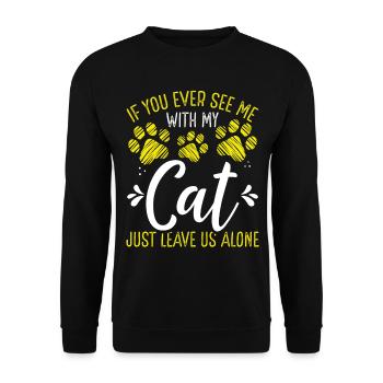 L’amant du chat avec mon chat laisse-moi tranquille Propriétaire de chaton - Sweat-shirt Unisexe - noir - Devant - Alina (178cm) & Michal (187cm)