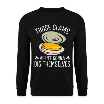 Clamming Creusez-vous drôle de Clam Clam Digger - Sweat-shirt Unisexe - noir - Devant - Alina (178cm) & Michal (187cm)