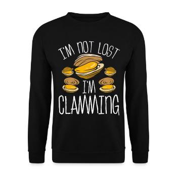 Clam Im not lost Im clamming Clam DigggerClam Im n - Unisex Pullover - Schwarz - Vorne - Alina (178cm) & Michal (187cm)
