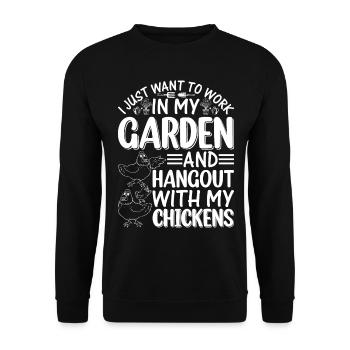 Jardinier de poulet - Jardinier Éleveur de poulets - Sweat-shirt Unisexe - noir - Devant - Alina (178cm) & Michal (187cm)