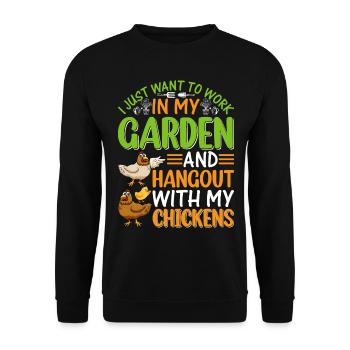 Jardinage de poulet jardinier de jardin drôle de poulet lo - Sweat-shirt Unisexe - noir - Devant - Alina (178cm) & Michal (187cm)