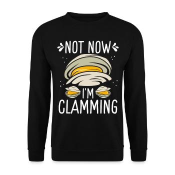 Clam No now Im clamming Rake Clam DiggerClam No no - Unisex Sweatshirt - black - Front - Alina (178cm) & Michal (187cm)
