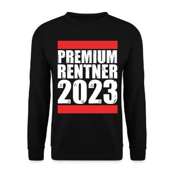 Pension 2023 Pensionär Ruhestand Rentner Rente - Unisex Pullover - Schwarz - Vorne - Alina (178cm) & Michal (187cm)