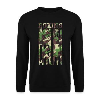 Camouflage Boxe Amérique Flag Arts Martiaux Boxe - Sweat-shirt Unisexe - noir - Devant - Alina (178cm) & Michal (187cm)