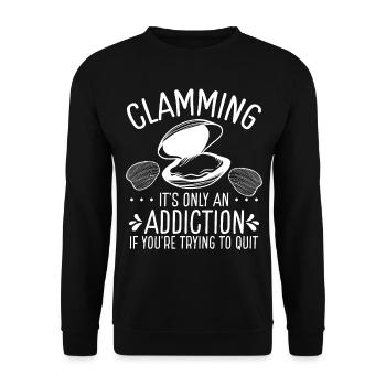 Clam Funny Clam Digger Clamming Addiction Clams - Sweat-shirt Unisexe - noir - Devant - Alina (178cm) & Michal (187cm)