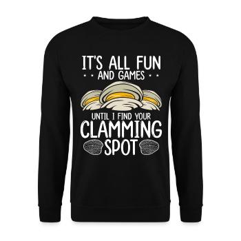 Clam c’est tout le plaisir et les jeux Clamming Clamming Clam DiggerCla - Sweat-shirt Unisexe - noir - Devant - Alina (178cm) & Michal (187cm)