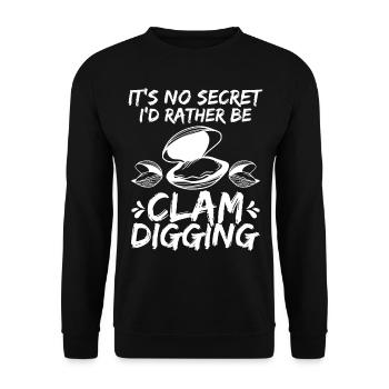 Clamming Its no Secret Clam Digger Funny ClamClamm - Sweat-shirt Unisexe - noir - Devant - Alina (178cm) & Michal (187cm)