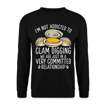 Clamming pas accro à Clam Funny Clam Digger - Sweat-shirt Unisexe - noir - Devant - Alina (178cm) & Michal (187cm)