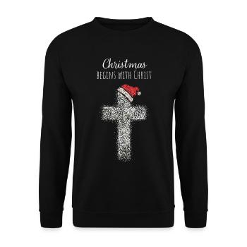 Christmas Christmas Service Jesus Christ - Unisex Sweatshirt - black - Front - Alina (178cm) & Michal (187cm)