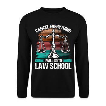 Law School Graduate Degree Attorney Law Students - Unisex Sweatshirt - black - Front - Alina (178cm) & Michal (187cm)