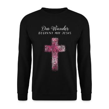 Jésus Saison de Noël Dieu Foi Chrétiens Jésus - Sweat-shirt Unisexe - noir - Devant - Alina (178cm) & Michal (187cm)