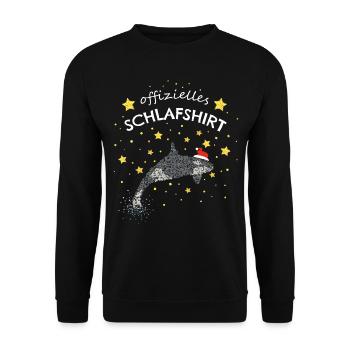 Offizielles Schlafshirt Orca Killerwal Christmas - Unisex Pullover - Schwarz - Vorne - Alina (178cm) & Michal (187cm)