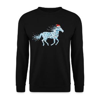Horse Ponies Horse Girl Christmas Outfit Noël - Sweat-shirt Unisexe - noir - Devant - Alina (178cm) & Michal (187cm)