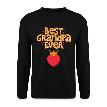 Grandfather, saying, Best-Grandpa-Ever, Herz-Krone - Unisex Sweatshirt - black - Front - Alina (178cm) & Michal (187cm)
