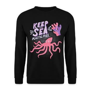 Ocean, Sea, Octopus, Marine Conservation - Unisex Sweatshirt - black - Front - Alina (178cm) & Michal (187cm)