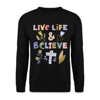 Christian Faith, Jesus Christ, Proverb - Unisex Sweatshirt - black - Front - Alina (178cm) & Michal (187cm)