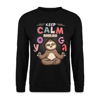 Yoga, Yoga Paresseux, Yoga-Paresseux, Garde-calme, Dire - Sweat-shirt Unisexe - noir - Devant - Alina (178cm) & Michal (187cm)