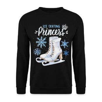 Schlittschuhe, Schlittschuhlaufen, Spruch-Princess - Unisex Pullover - Schwarz - Vorne - Alina (178cm) & Michal (187cm)