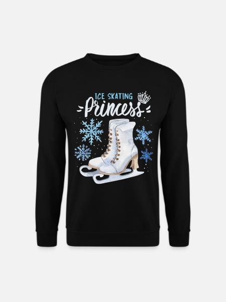 Schlittschuhe, Schlittschuhlaufen, Spruch-Princess - Unisex Pullover - Schwarz