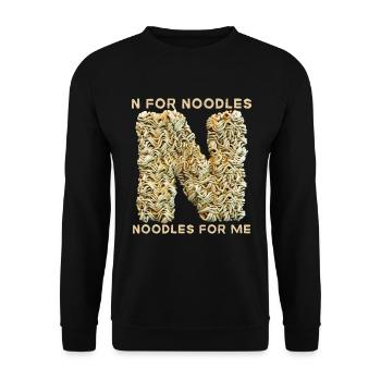 Nouilles, pâtes, drôle de dicton, quota de nouilles - Sweat-shirt Unisexe - noir - Devant - Alina (178cm) & Michal (187cm)