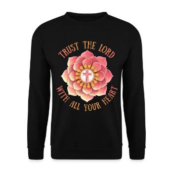 Jesus Christ with 3D mandala, Christian saying - Unisex Sweatshirt - black - Front - Alina (178cm) & Michal (187cm)