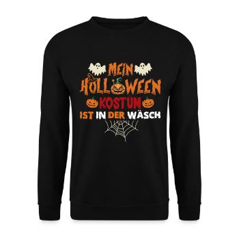Mein Halloween Kostüm ist in der Wäsche - Unisex Pullover - Schwarz - Vorne - Alina (178cm) & Michal (187cm)