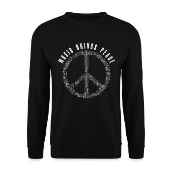 Friedensliebhaber Musik Noten Musiker - Unisex Pullover - Schwarz - Vorne - Alina (178cm) & Michal (187cm)