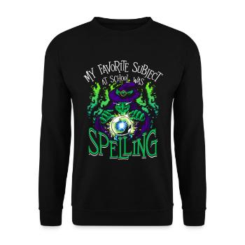 My favorite subject at school was - Unisex Sweatshirt - black - Front - Alina (178cm) & Michal (187cm)
