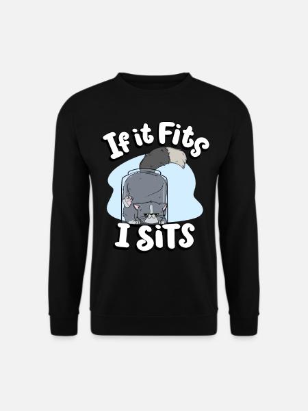 Hvis det passer jeg sitter Cute Canister Cat Fitness - Genser unisex - svart