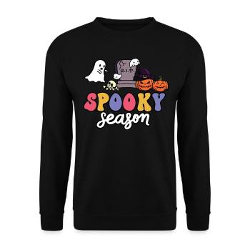 Spooky Season Spooky Pumpkins - Unisex Sweatshirt - black - Front - Alina (178cm) & Michal (187cm)